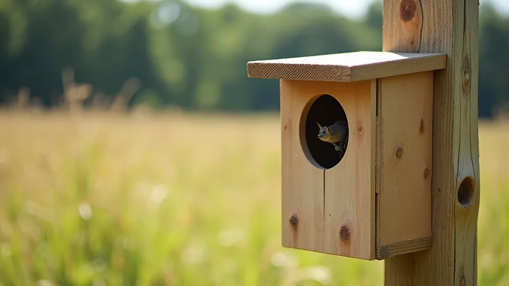 Bat house mounted on a post