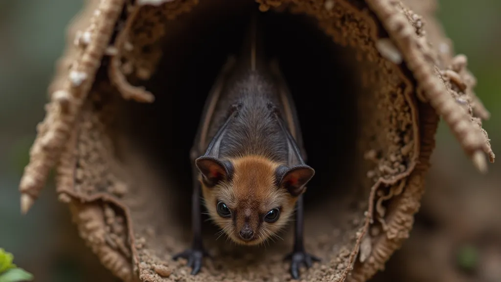 Bat inside bat house