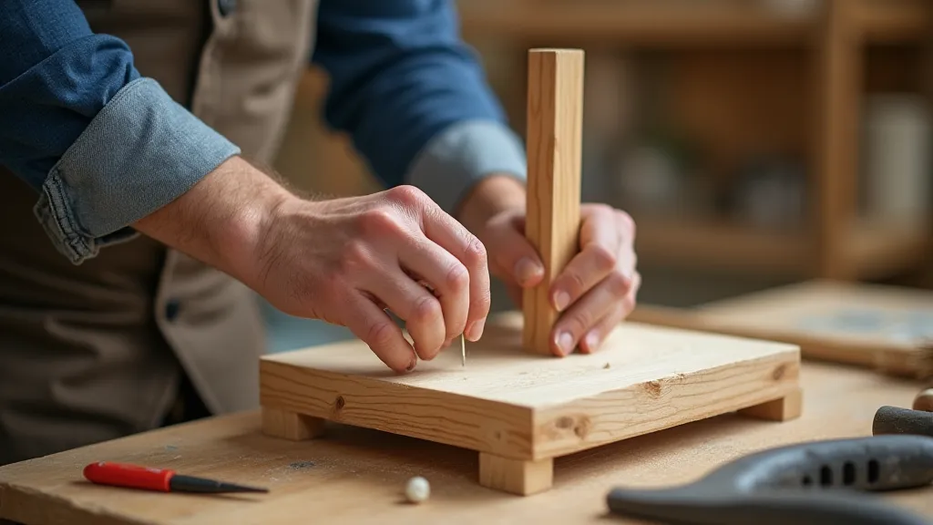 Attaching leg to a bird feeder platform