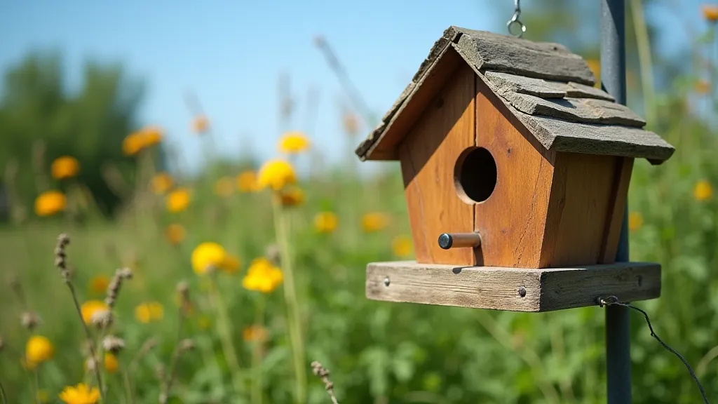 Bird house in a garden