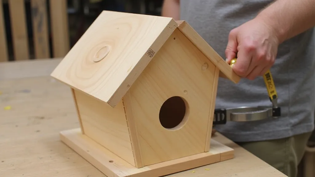 Partially assembled birdhouse