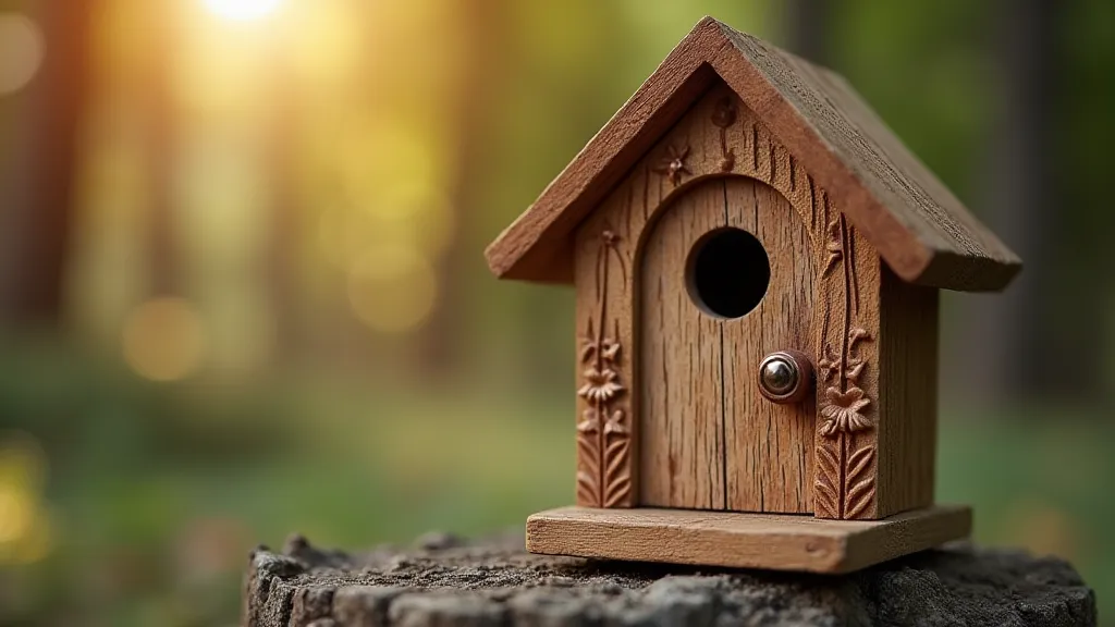 Detailed birdhouse door