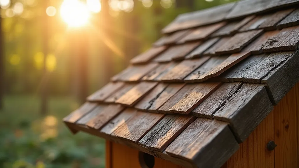 Cedar shingle bird house roof