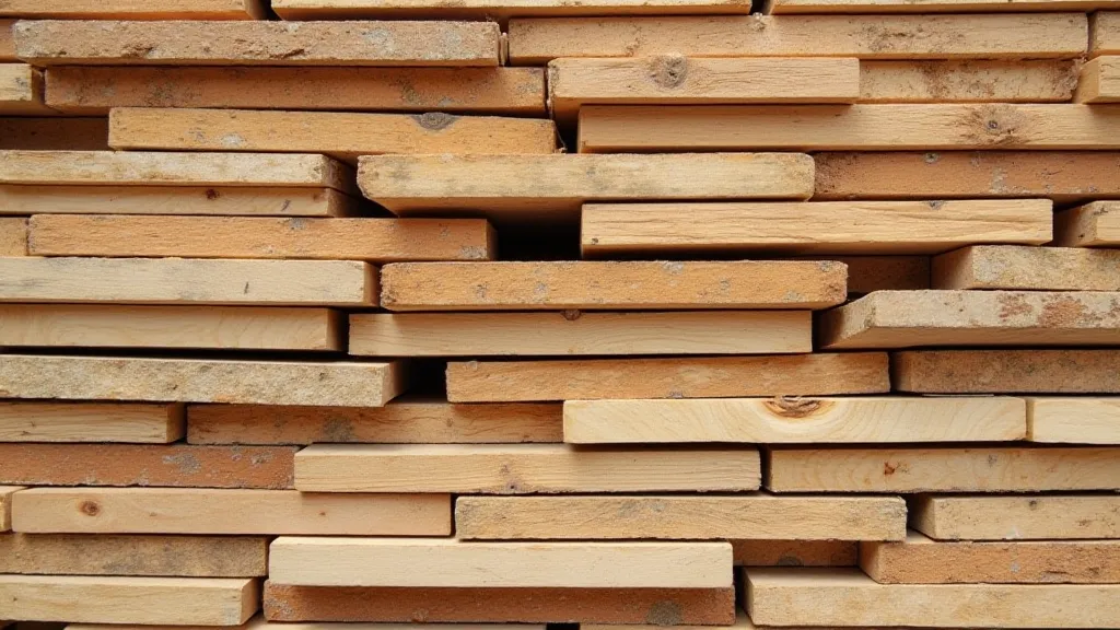 Stack of kiln-dried pine wood