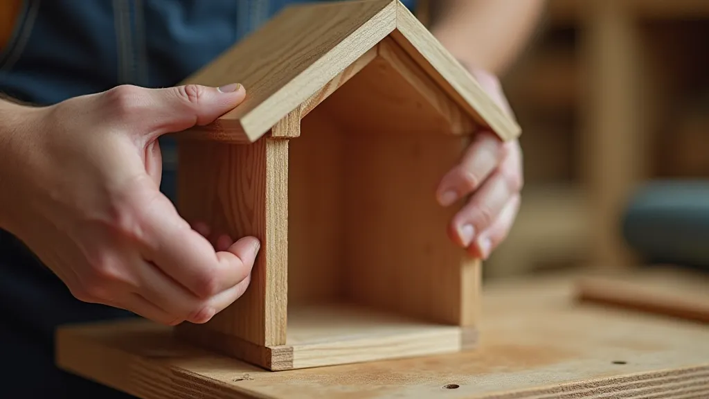 Hand assembling a purple martin house compartment